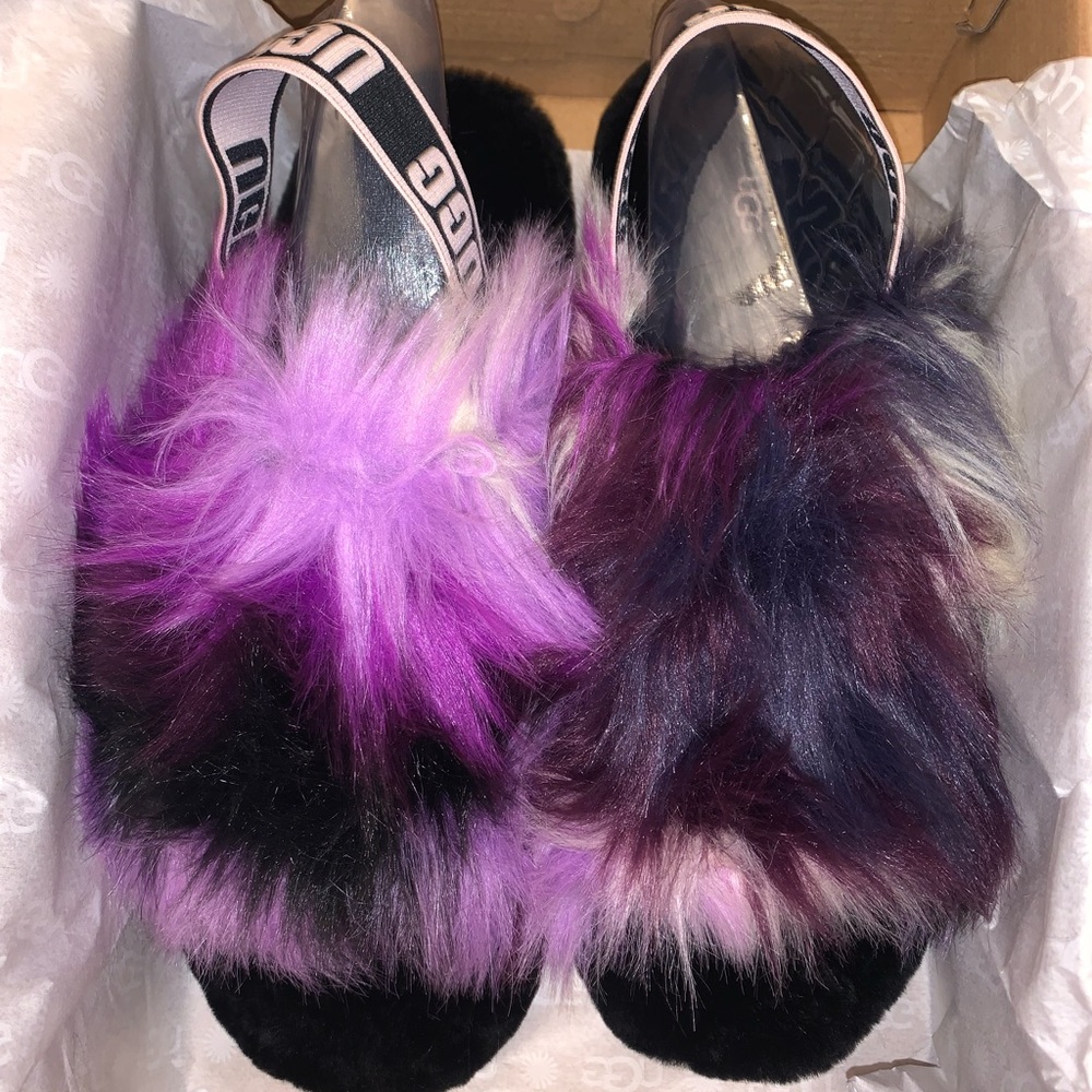 TIE DYE FLUFF SLIDE